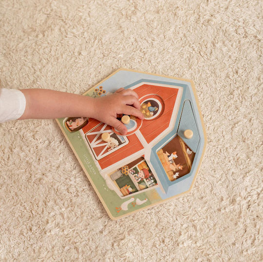 Ξύλινο Παιδικό Puzzle Σφηνώματα Little Farm για 1+ Ετών 6pcs Little Dutch