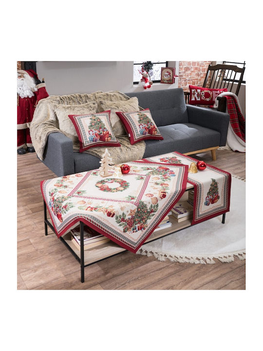 Teoran Set de Decorațiuni de Crăciun Măsuțe Pătrat Material textil 2buc