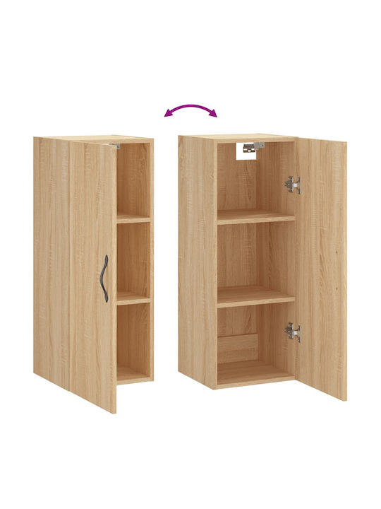 Wall-Mounted Living Room Cabinet made of Particle Board Sonoma Oak 34.5x34x90cm