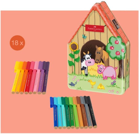 Faber-Castell Lavabili Neon Markere de Desen Set 18buc