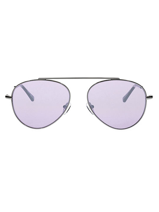 Exess Sunglasses with Black Metal Frame and Purple Mirror Lens