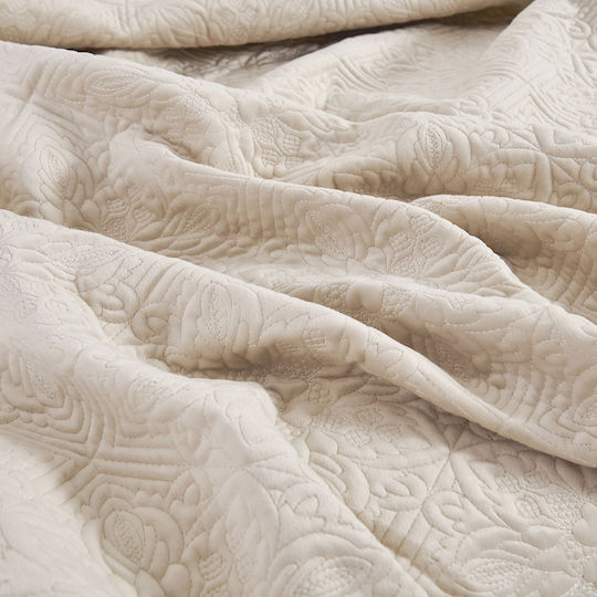 Liolios Home Mandy Cuvertură King Size Microfibra Ivory 260x240cm