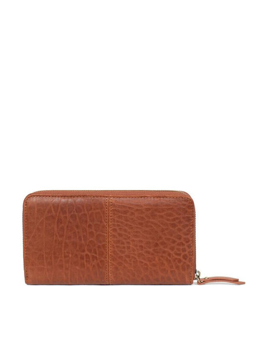 Large Leather Women's Wallet Classic Tabac Brown