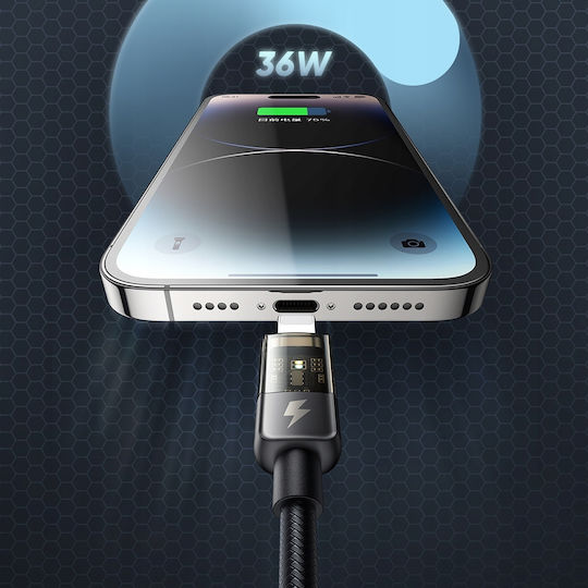 Mcdodo LED USB-C to Lightning Cable 36W Μαύρο 1m CA-3160