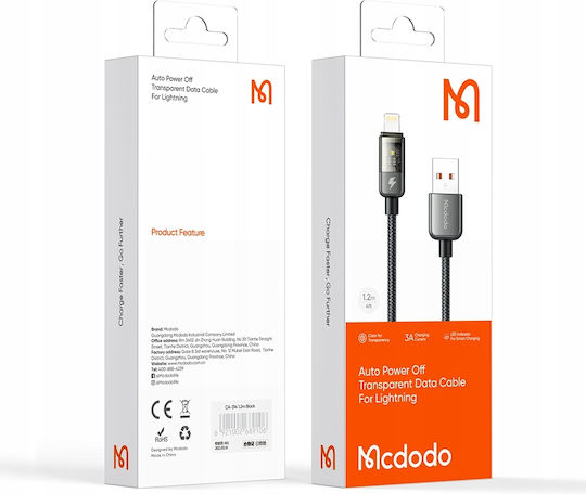 Mcdodo LED USB-C to Lightning Cable 36W Μαύρο 1m CA-3160