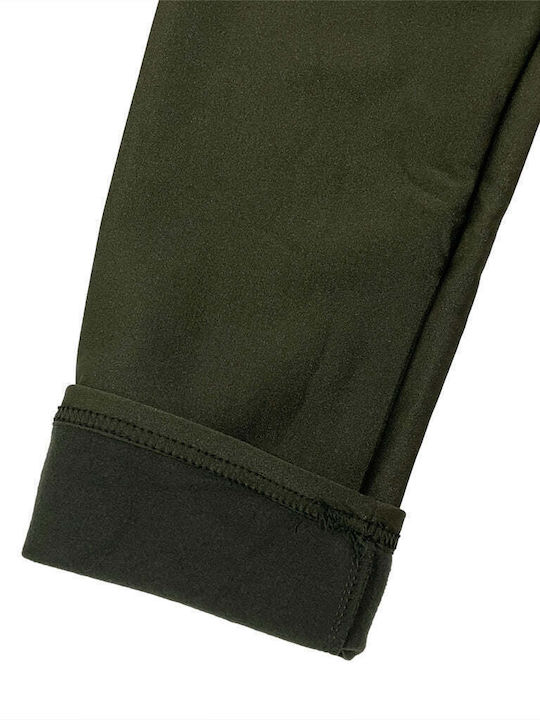 Женски легинси Бляскави Поларена подплата Khaki