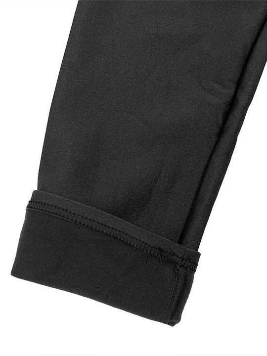 Frauen Leggings Glänzend Fleece-Beschichtung Black