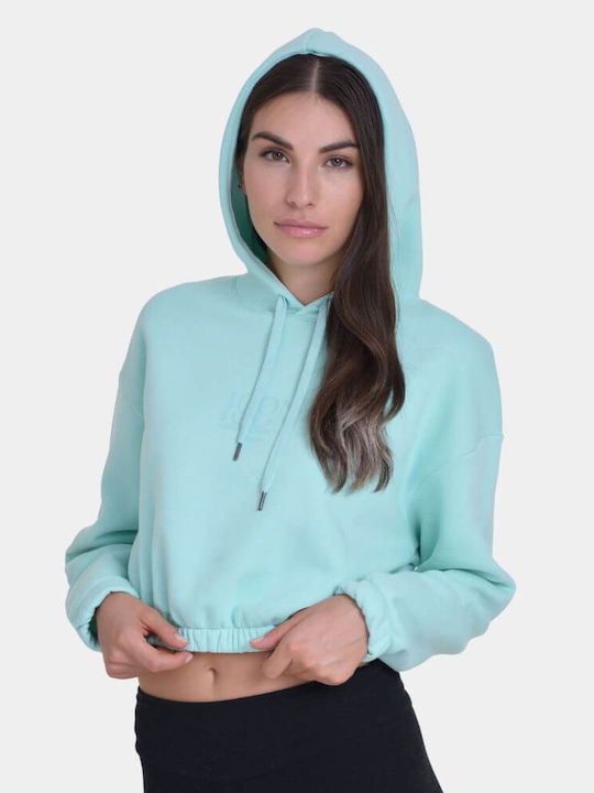 Target Women's Cropped Hooded Fleece Sweatshirt Blue