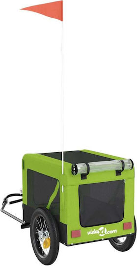 vidaXL Dog Carrying Green Stroller for 30kg Pets L120xW54.5xH53cm