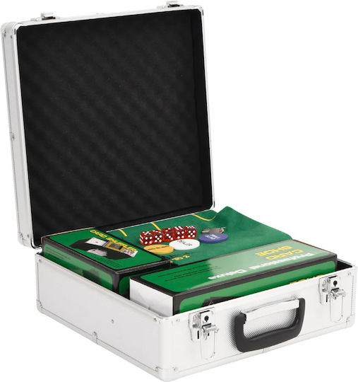 vidaXL Set von 600 nummerierten Pokerchips 40mm / 11.5gr mit 5 Kartenspielen und Filz