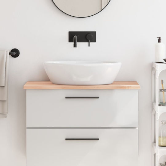 vidaXL Countertop without Sink L80xW40xH2cm Raw solid wood