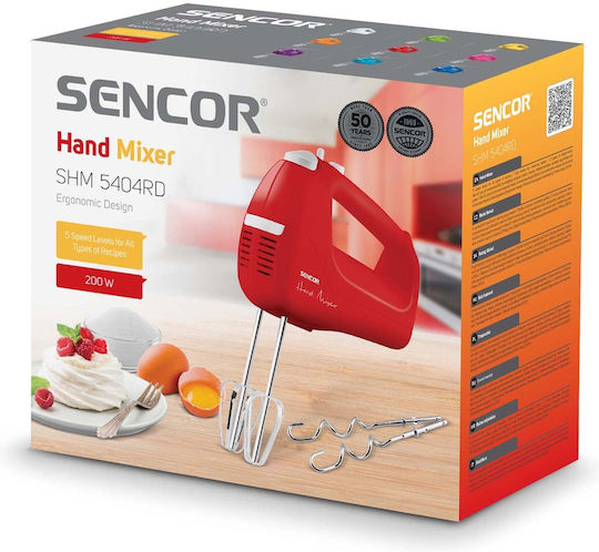 Sencor Μίξερ Χειρός 200W Κόκκινο
