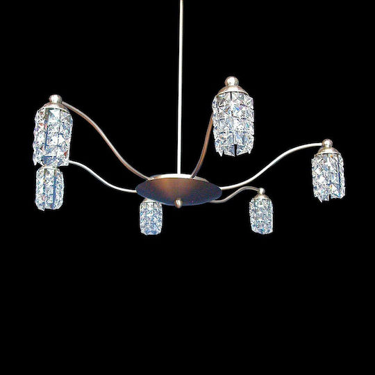 DITS Lighting Κρεμαστό Φωτιστικό με Κρύσταλλα 6x6εκ.