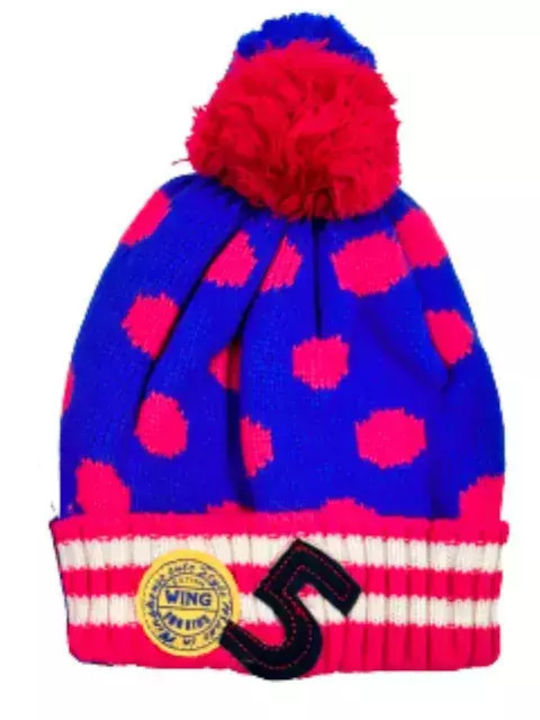 Kids Beanie Set with Scarf Knitted Fuchsia