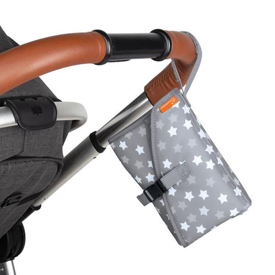 Dreambaby Reise-Wickelunterlage Stars aus Stoff Grau 42x61cm