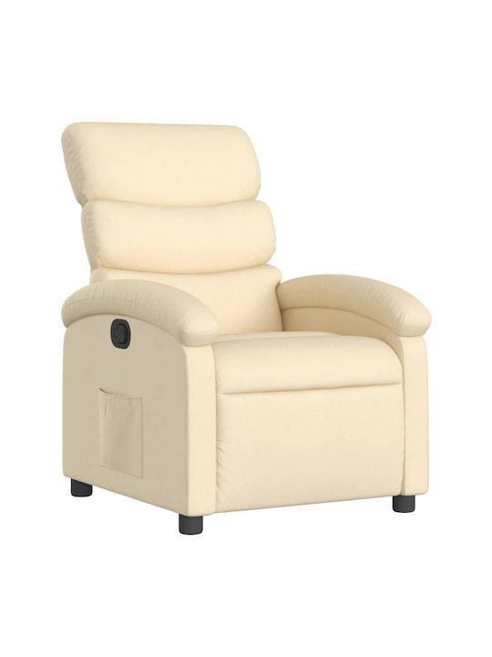 Relax Armchair with Footstool Cream 70x92x99.5cm