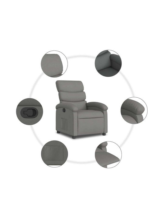 Relax Armchair with Footstool Dark Grey 70x92x99.5cm