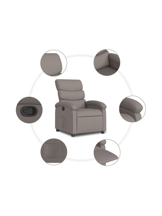 Fotoliu Relax cu Puf Taupe 70x92x99.5cm