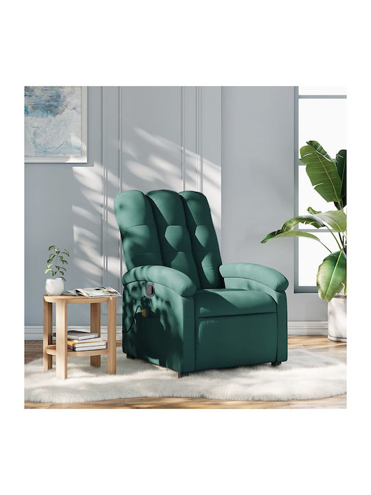 Πολυθρόνα Relax Massage με Υποπόδιο Σκούρο Πράσινο 70x93x101cm