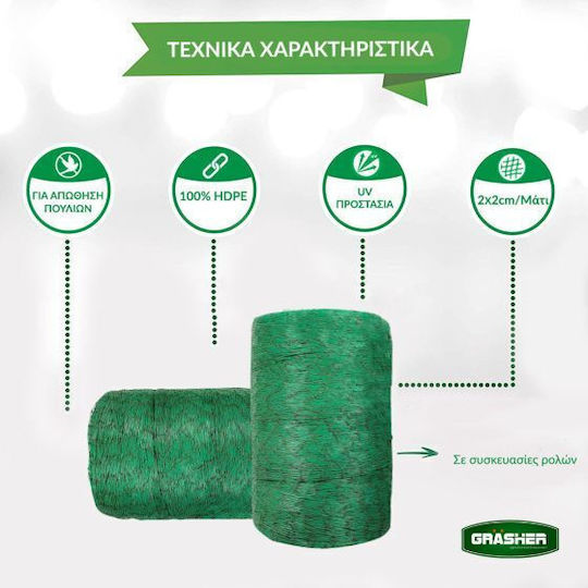 Grasher Δίχτυ Απώθησης Πουλιών 4x12m