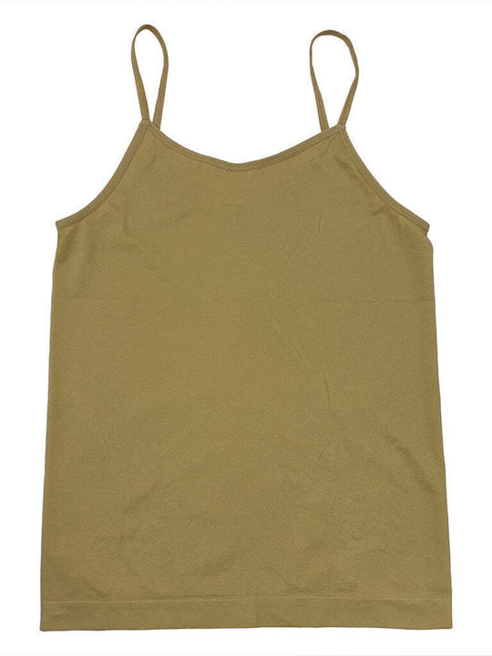 Women's T-Shirt with Spaghetti Strap Beige