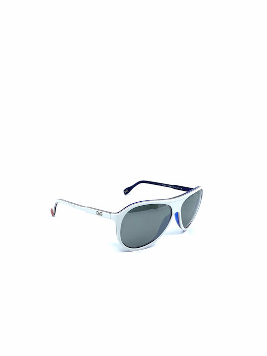 Dolce & Gabbana DG 3075 1873/6G Men's Sunglasses with White Plastic Frame and Gray Lens DG3075 1873/6G