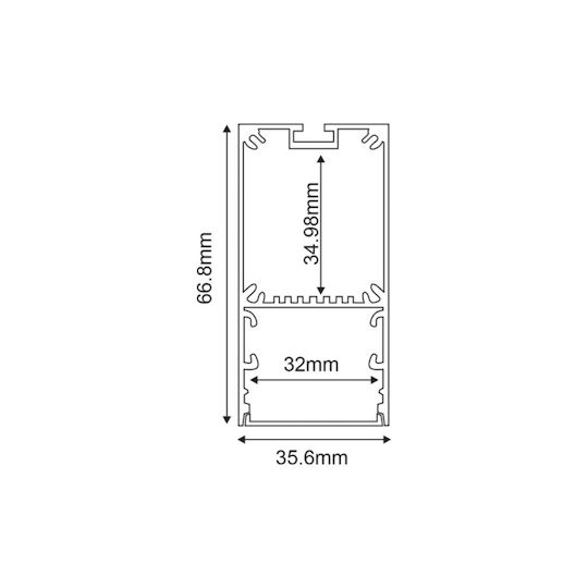 Aca LED Kommerzielle lineare Beleuchtung Leuchte Decke 47W Kaltes Weiß 170cm