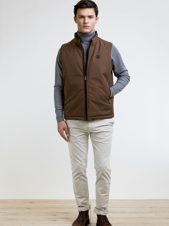 New Company Men's Sleeveless Jacket Tabac Brown