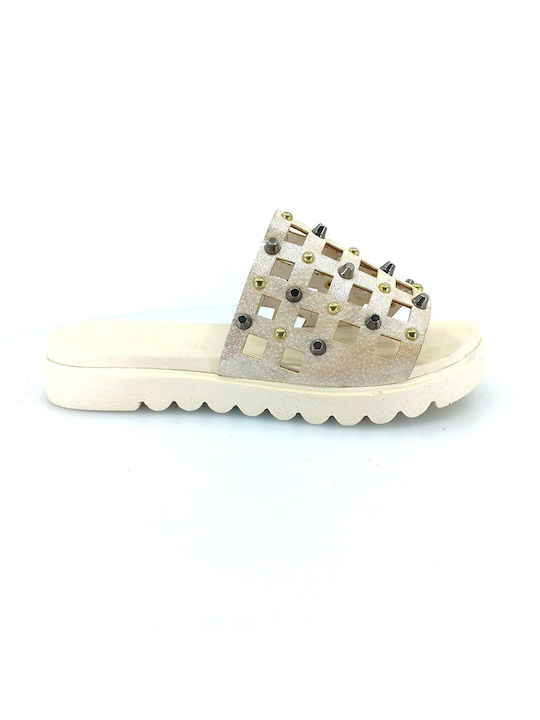 Boxer Women's Flat Sandals in Beige Color