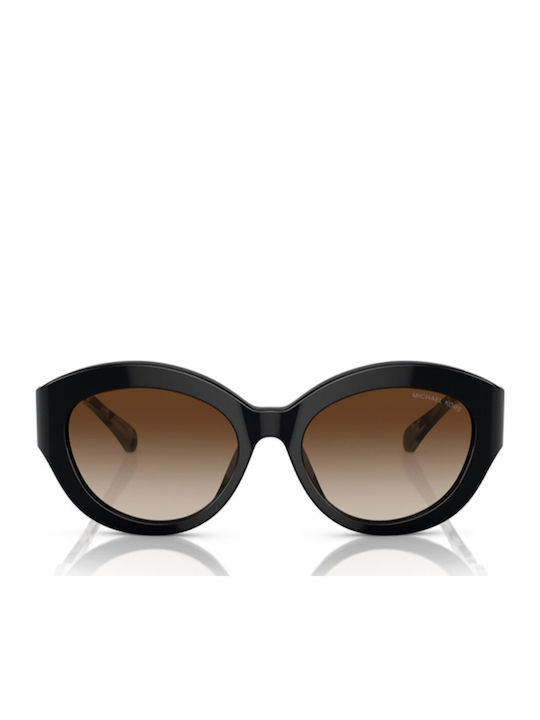 Michael Kors Brussels Women's Sunglasses with Black Plastic Frame and Brown Lens