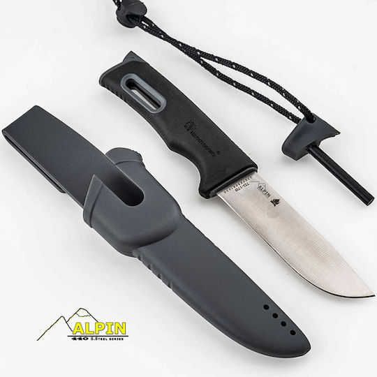 Alpin Outdoor Knife Black in Sheath