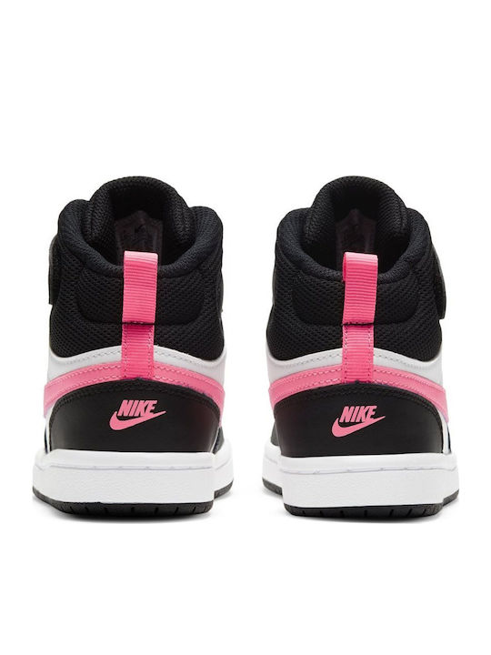 Court Borough Mid 2 Kids Sneakers High With Hoop & Loop Closure Black