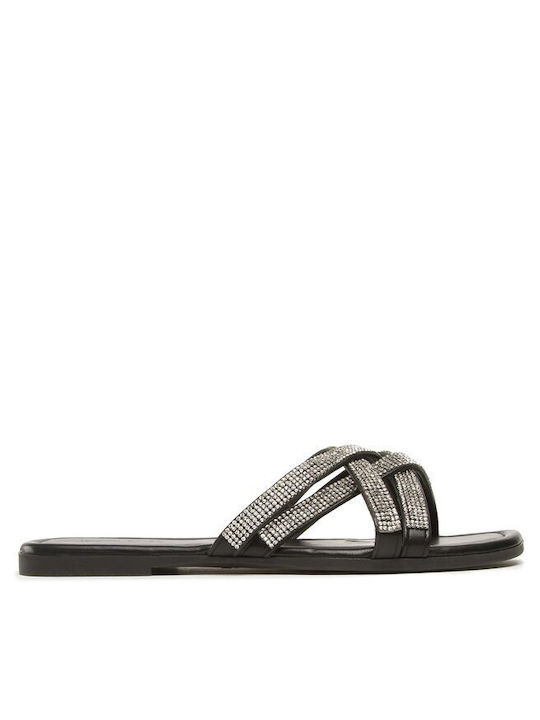 Flache Sandalen für Damen in Schwarz Farbe