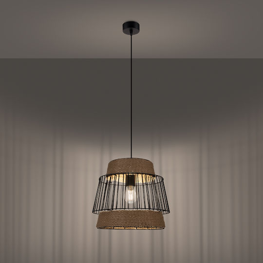 Sollux Κρεμαστό Φωτιστικό Μαύρο με Ντουί E27 38x38x35εκ.