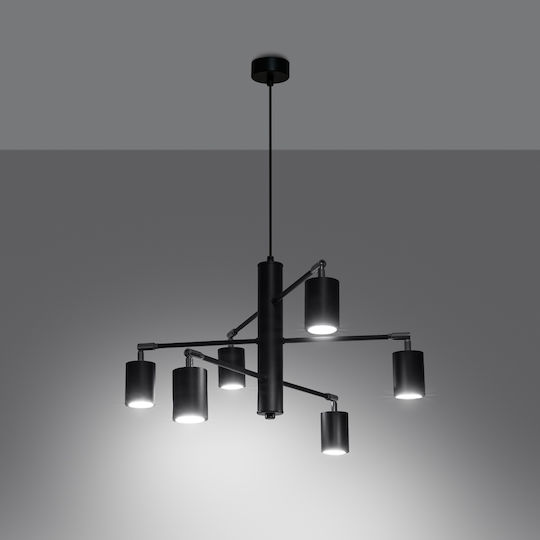 Sollux 6 Hängelampe Schwarz 62x62x36cm.
