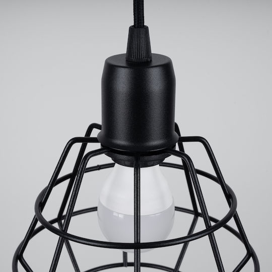 Sollux 3p Pendant Light Black with Socket E27 38x38x20cm