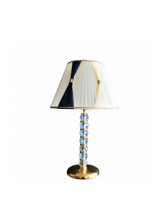 DITS Lighting Crystal Table Lamp for Socket E27 with White Shade and Silver Base