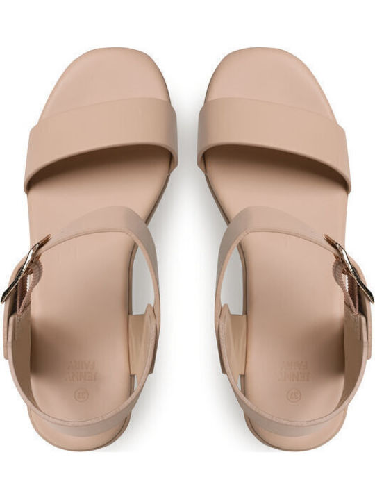 Damenplattformen Beige