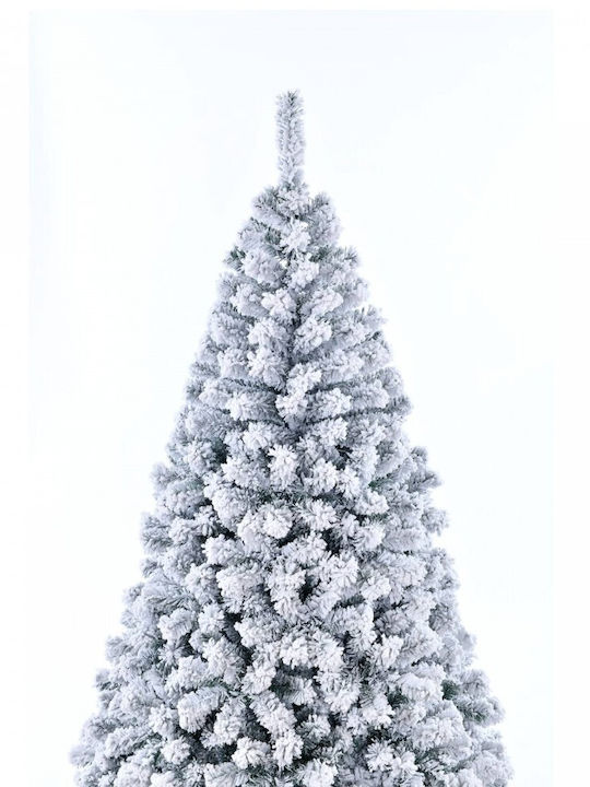 Snowy Christmas White Tree with Metallic Base and Built in Branches H240pcs