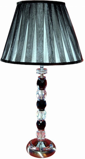 DITS Lighting Kristall Tischlampe mit Schwarz Schirm
