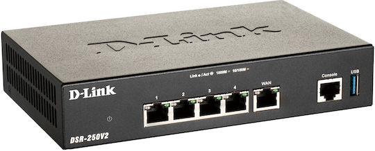 D-Link DSR-250 v2 Router με 4 Θύρες Gigabit