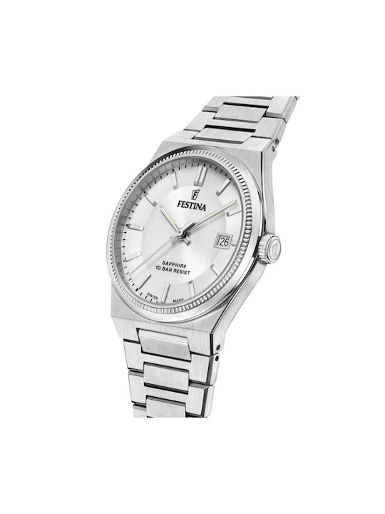 Festina Watch Battery with Silver Metal Bracelet