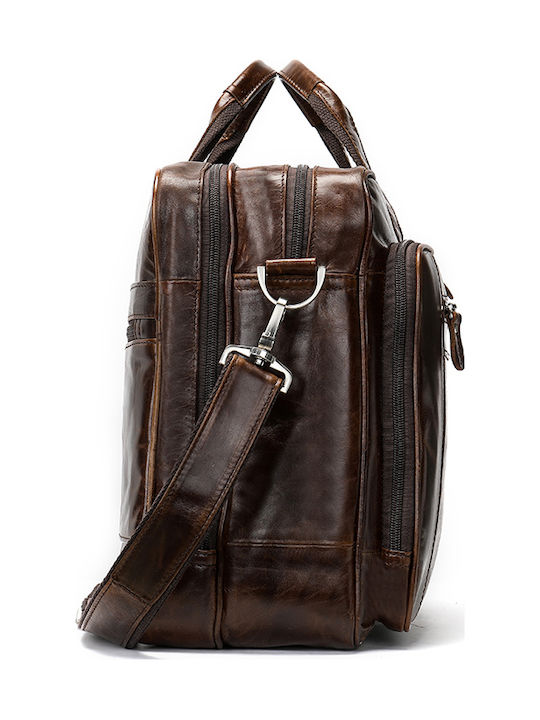 Leather Men's Briefcase Brown