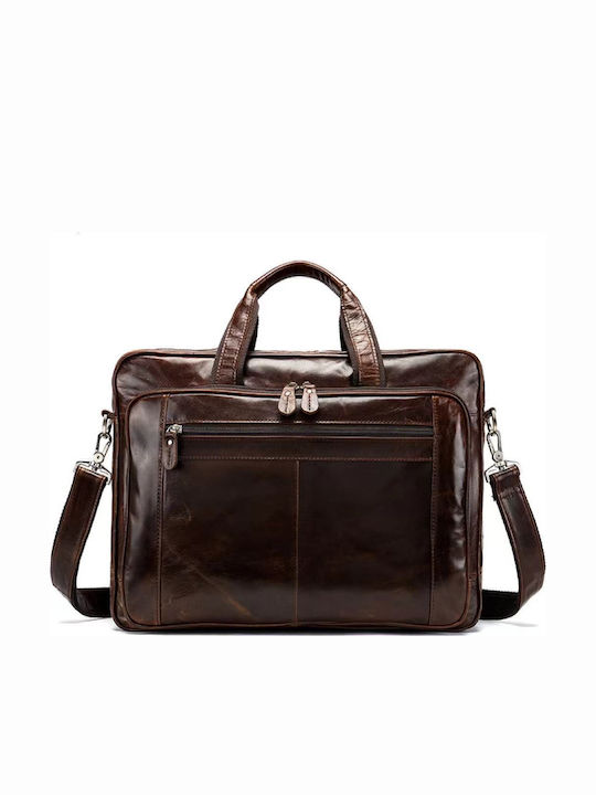 Leather Men's Briefcase Brown