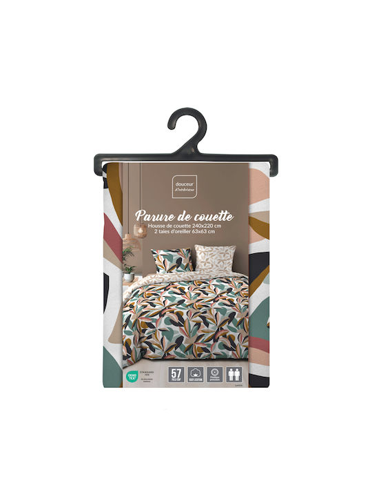 Duvet Cover Set Cotton Queen with 2 Pillowcases 240x220 L-c Lavinia Multicolored