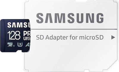 Samsung PRO Ultimate microSDXC 128GB Class 10 U3 V30 A2 UHS-I με αντάπτορα