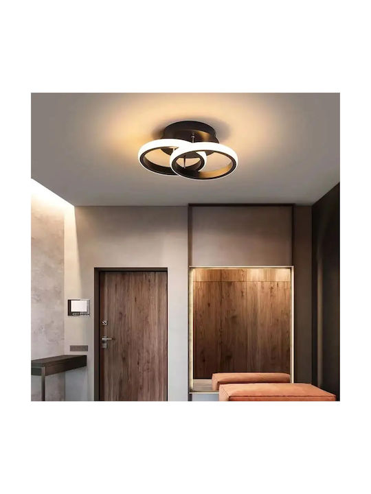Keskor Deckenleuchte 24cm Schwarz mit Integrierter LED