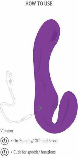 Xocoon Strapless Strap On με Dildo με Δόνηση σε Μωβ Χρώμα