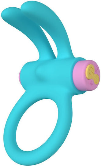 Party Color Toys Δονούμενο Δαχτυλίδι Πέους Σιλικόνης Μπλε