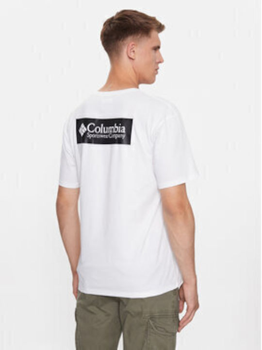 Columbia T-shirt Bărbătesc cu Mânecă Scurtă Alb